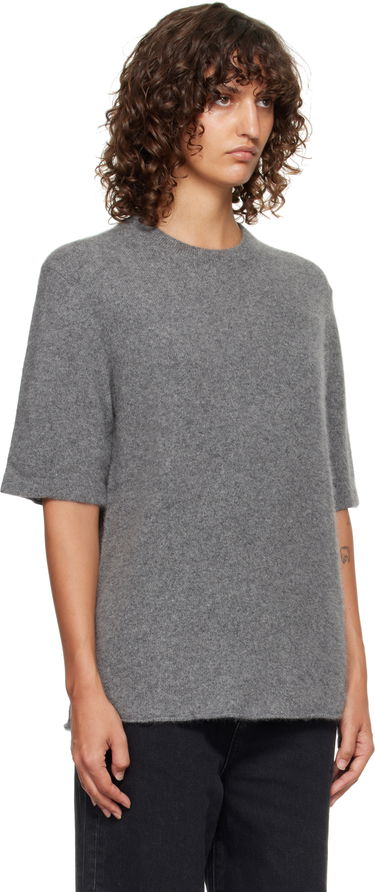 Sveter Loulou de Saison Loulou de Saison Raven Yak Blend Short Sleeve Sweater Béžová | RAVEN, 4