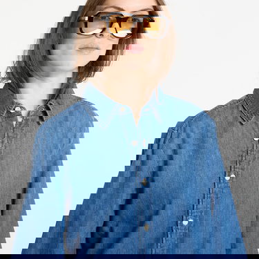 Košeľa CALVIN KLEIN Cropped Long Sleeve Shirt Modrá | LV047E902G YYK, 1