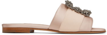 Doplnky Manolo Blahnik Manolo Blahnik Martamod Satin Slide Sandals with Crystal Embellishment Ružová | 218-0049, 0