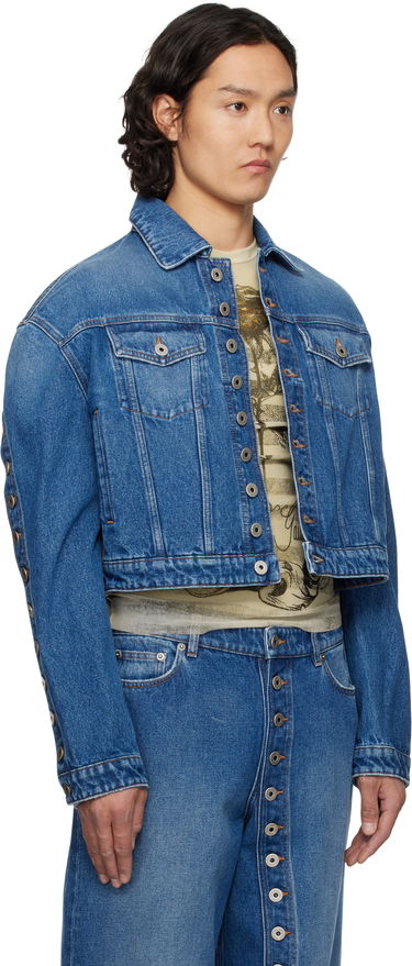 Bunda Jean Paul Gaultier Jean Paul Gaultier 'The Buttoned' Cropped Denim Jacket Modrá | 25/34-U-VE092-D013-57, 1