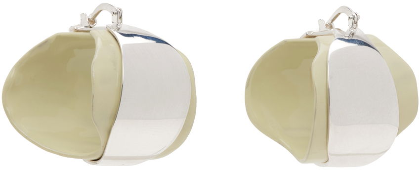 Náušnice Jil Sander Two-Toned Earrings Šedá | J12VG0056_J12027, 1