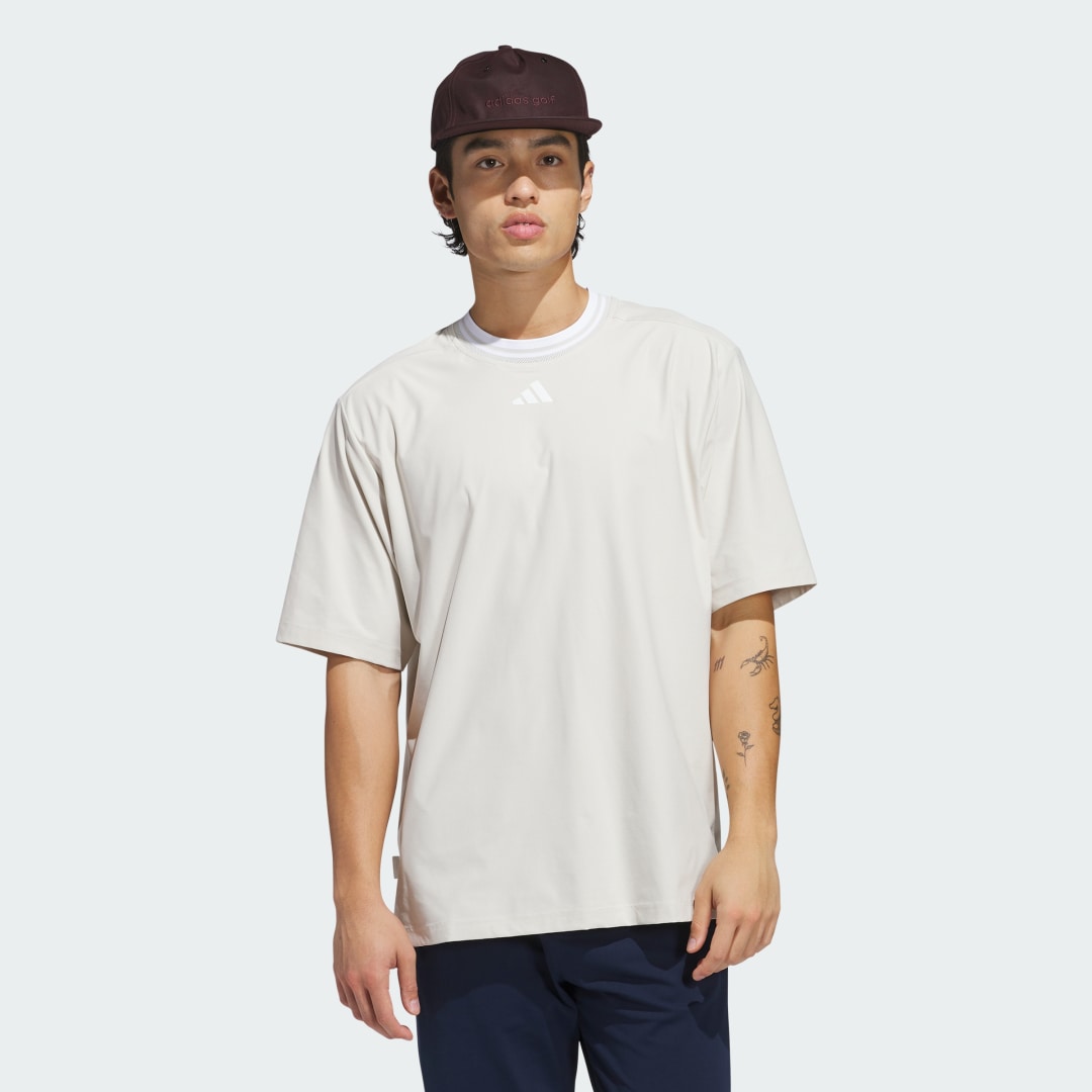 Tričko adidas Performance Beyond Mock Golf T-Shirt Béžová | JF4869, 0