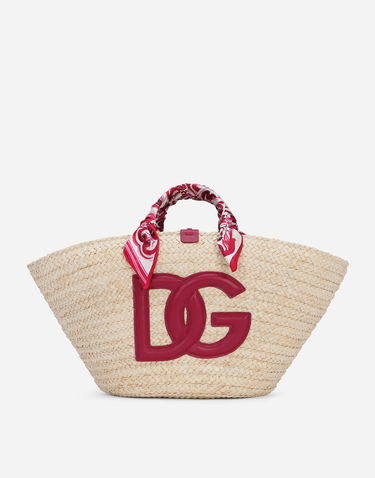 Tote bag Dolce & Gabbana Medium Kendra Straw Shopper Tote Bag Béžová | BB7241AN407HE3OB, 0
