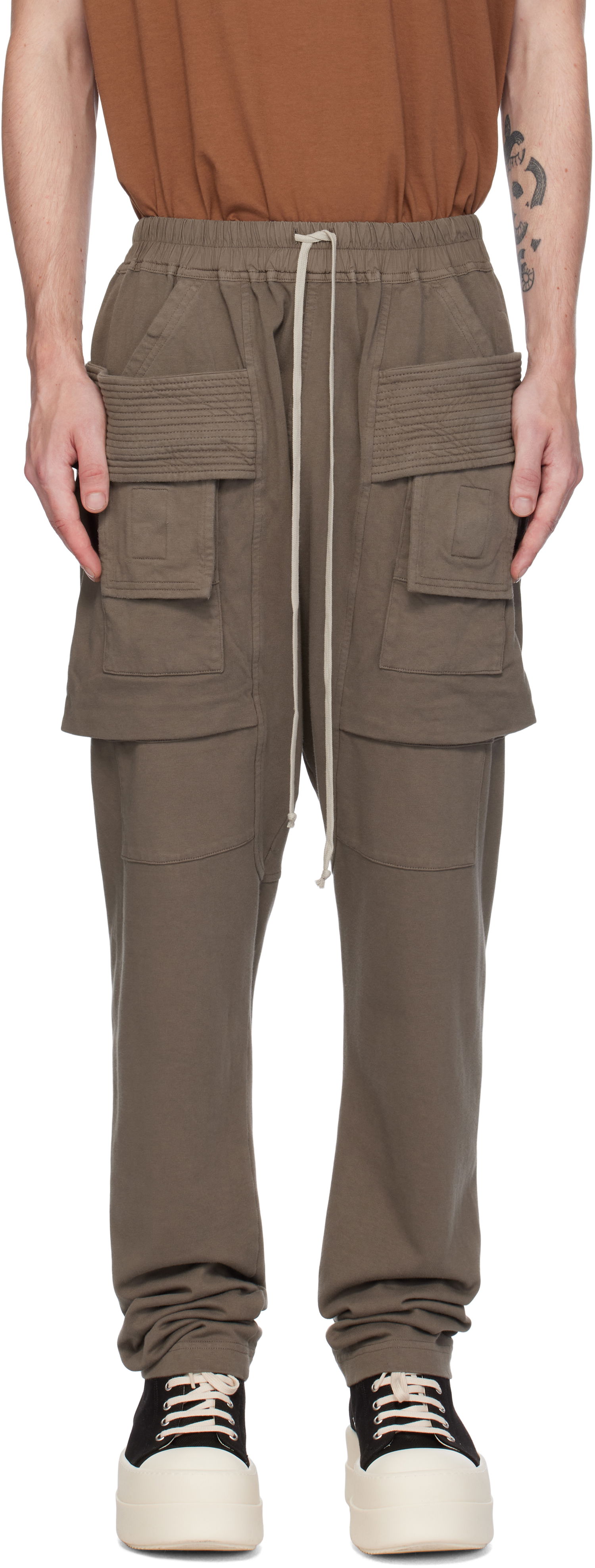 Cargo nohavice Rick Owens Rick Owens DRKSHDW Porterville Creatch Drawstring Cargo Pants Zelené | DU02D2376 RIG, 0