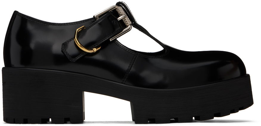 Starostlivosť o obuv Givenchy Givenchy Voyou Baby Platform T-Bar Loafers Čierna | BE309EE28Z001, 0