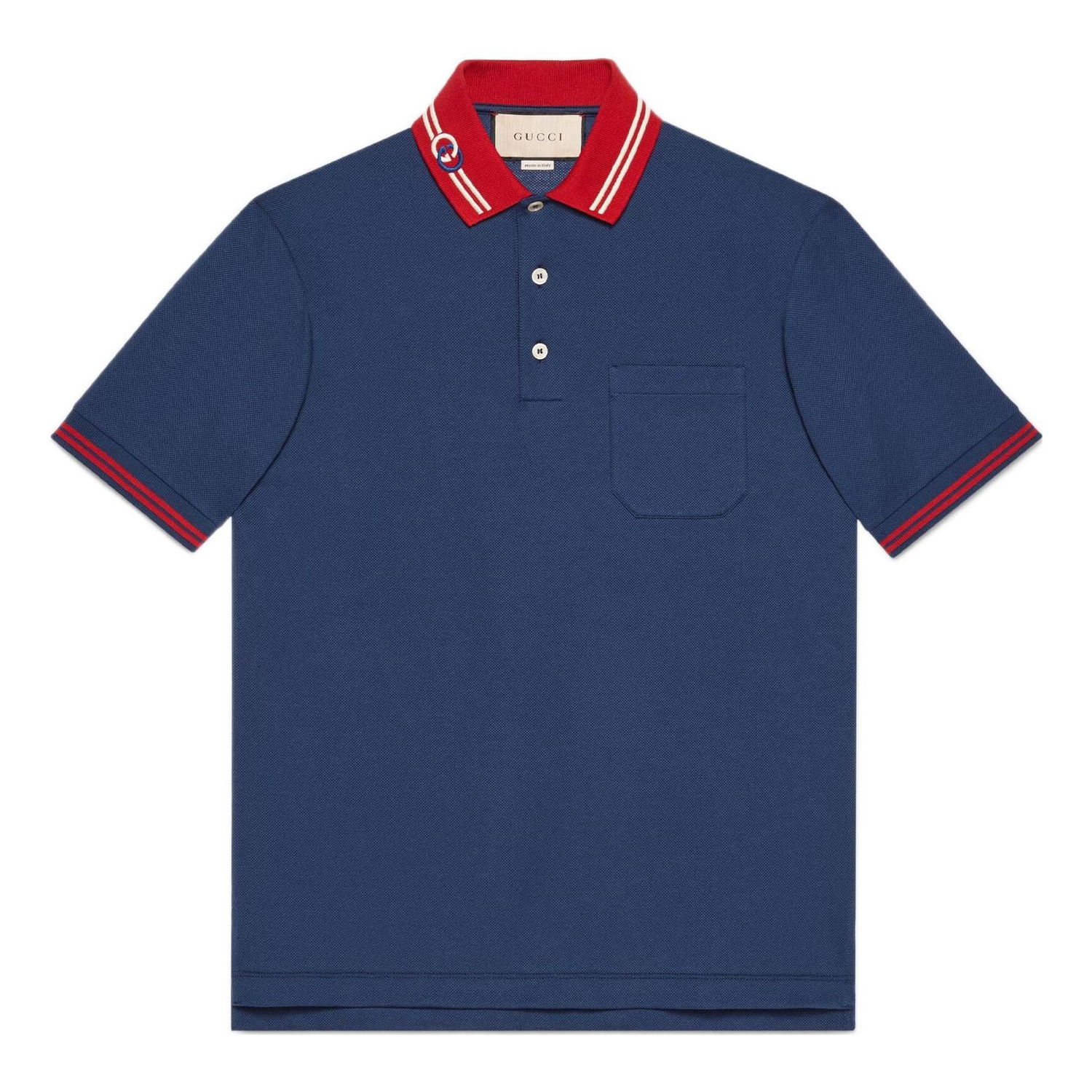 Polo tričko Gucci Interlocking G Cotton Piqué Polo Shirt Modrá | 658067-XJDI2-4714, 0