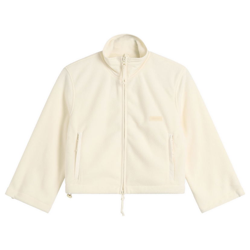 Bunda SKIMS Fleece Lounge Shrunken Zip Up Jacket Béžová | ZU-ZUP-9935W-ECU