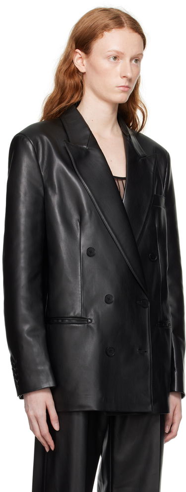 Bunda Stella McCartney Stella McCartney Oversized Faux-Leather Blazer Čierna | 6500653BU393, 1