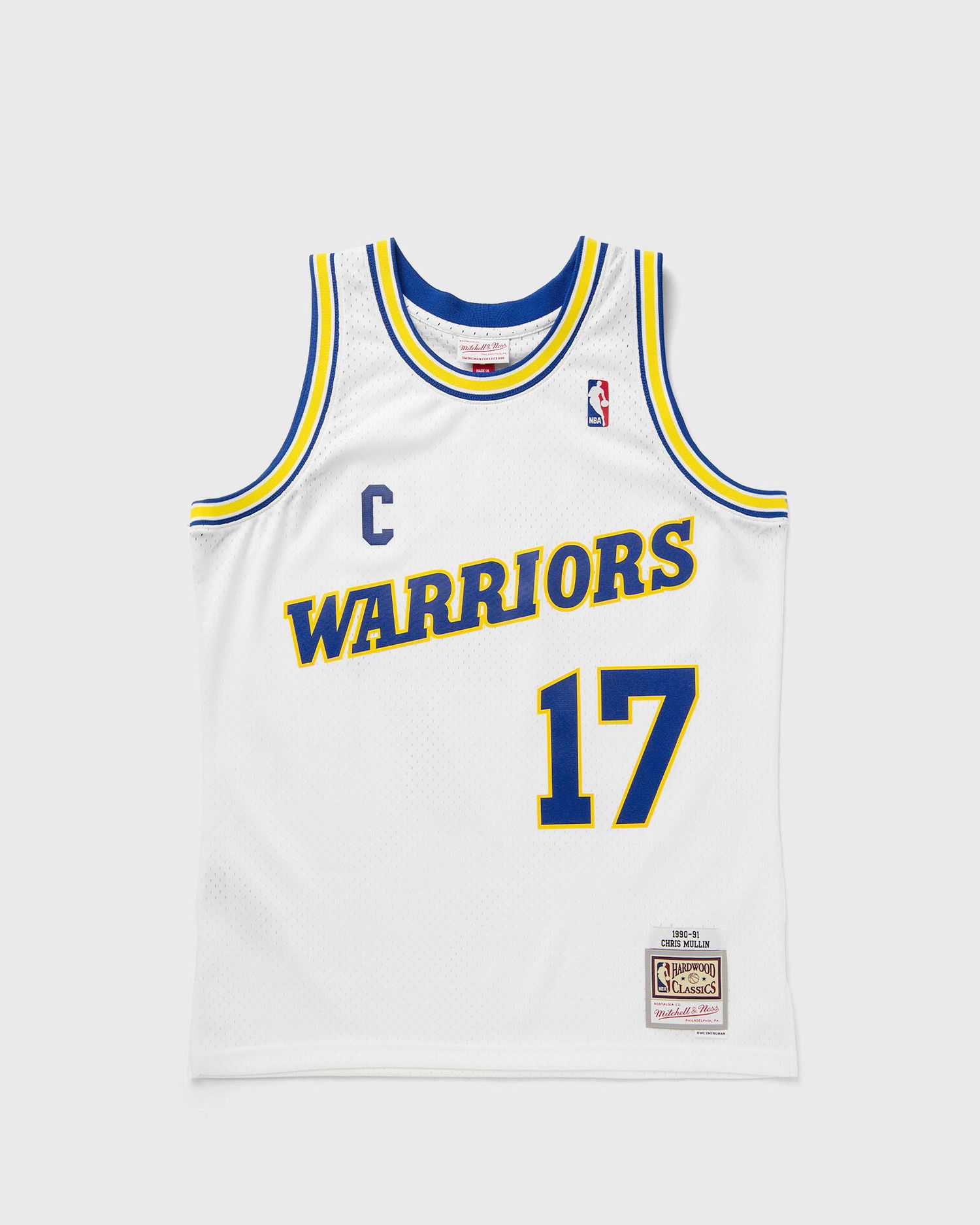 Dres Mitchell & Ness Mitchell & Ness Golden State Warriors 1990-91 Chris Mullin #17 Jersey Biela | JY10740-GSWWHIT, 0