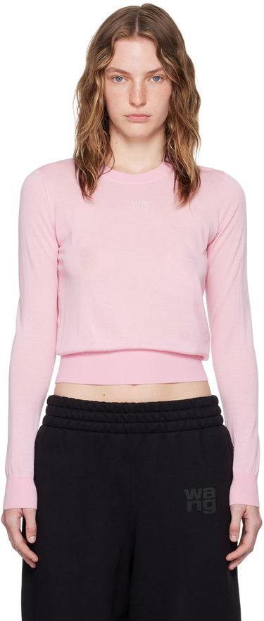Sveter Alexander Wang Embossed Logo Slim Fit Sweater Ružová | 4KC3241038, 0