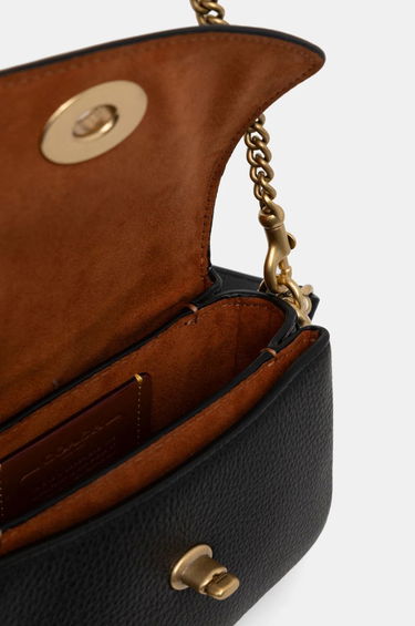 Taška cez rameno Coach Leather Crossbody Bag Čierna | CW565, 4