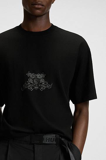 Tričko BOSS Collegiate Logo T-Shirt Čierna | 50542817, 1
