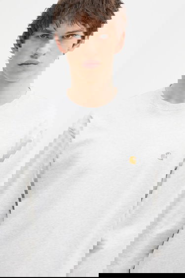 Tričko Carhartt WIP Cotton Long Sleeve T-Shirt Šedá | I026392.00JXX, 3