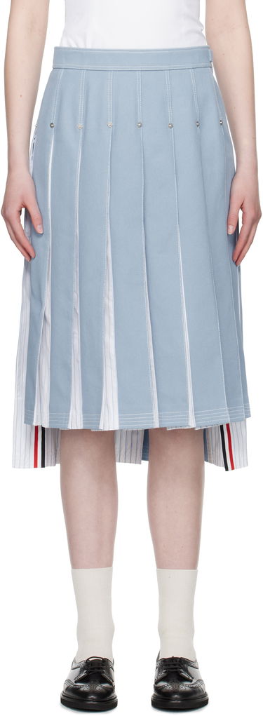 Sukňa Thom Browne Thom Browne Pleated Denim Midi Skirt Modrá | FGC441U-F0950, 0