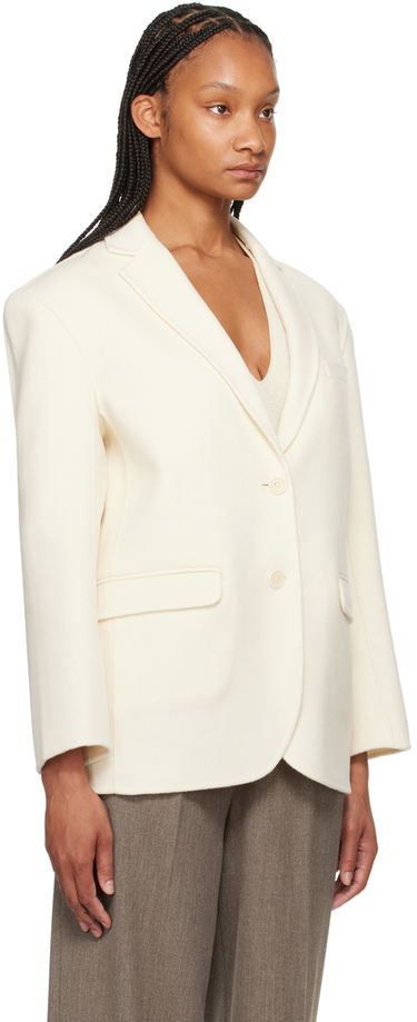 Bunda Anine Bing Anine Bing Women's Quinn Single-Breasted Blazer Biela | A-01-7073-150, 4
