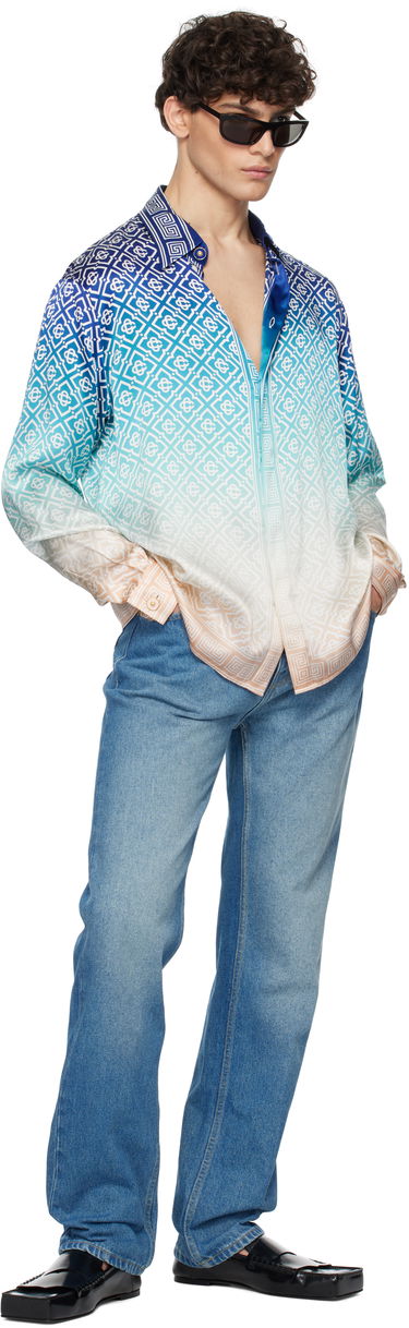 Košeľa Casablanca Classic Collar Long Sleeve Shirt With Print Modrá | U-MPS25-SH-021-01, 3