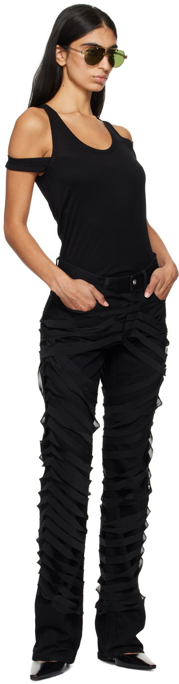 Džínsy Helmut Lang Ribbons Decorated Worker Pants Čierna | O06DW201, 3