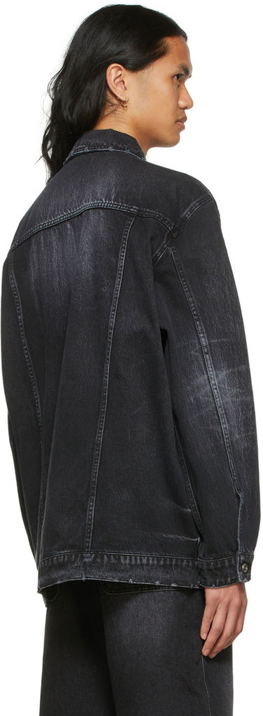 Bunda We11done We11done Graphic Print Denim Jacket Čierna | WD-DJ1-22-356-U-WB, 2