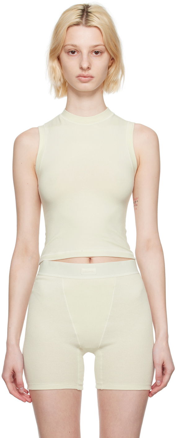 Tielko SKIMS Mock Neck Jersey Tank Top Žltá | AP-TNK-0268, 0