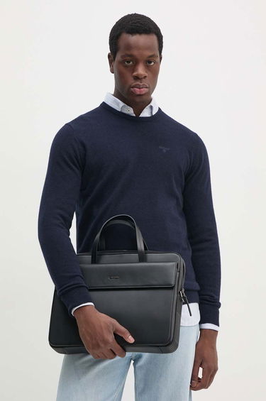 Sveter Barbour Wool Crewneck Sweater Navy | MKN0345, 3