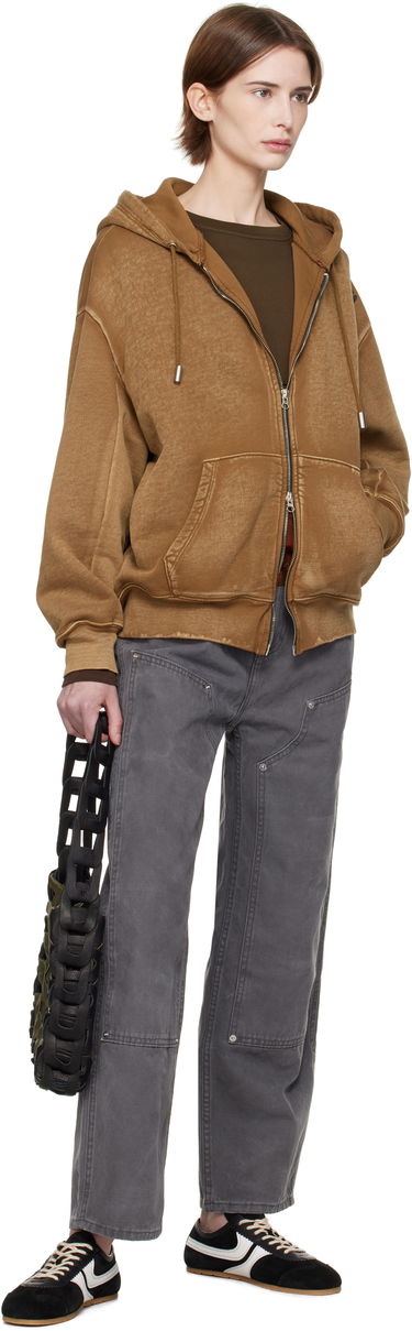 Mikina Eckhaus Latta Eckhaus Latta Zip Hoodie Hnedá | 1103-EL-PS25-B -, 3