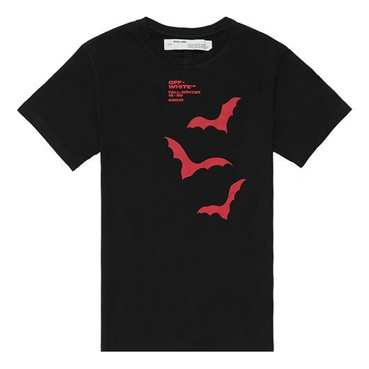 Tričko Off-White Off-White Bats Print T-Shirt Čierna | OMAA027E191850071020, 0