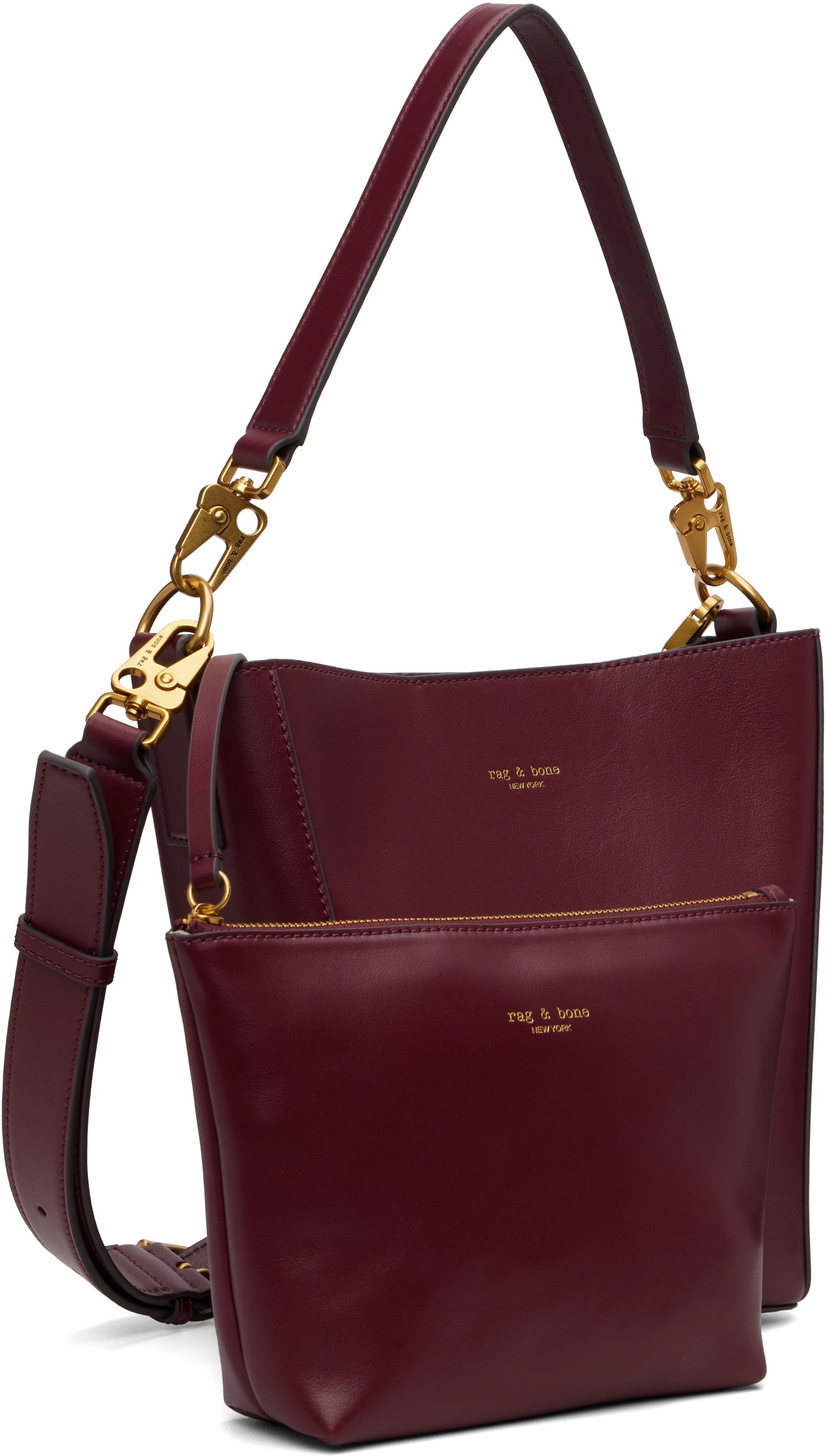 Kabelka rag & bone Rag & Bone Parker Leather Bucket Bag Vínová | LE101313, 1