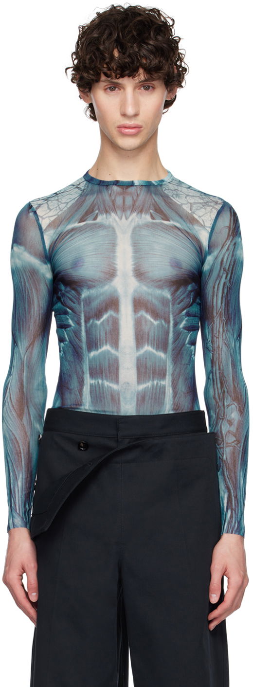 Body Jean Paul Gaultier Jean Paul Gaultier 'The Écorché' Long Sleeve T-Shirt Modrá | 24/30-F-TO210-T554-505601, 0