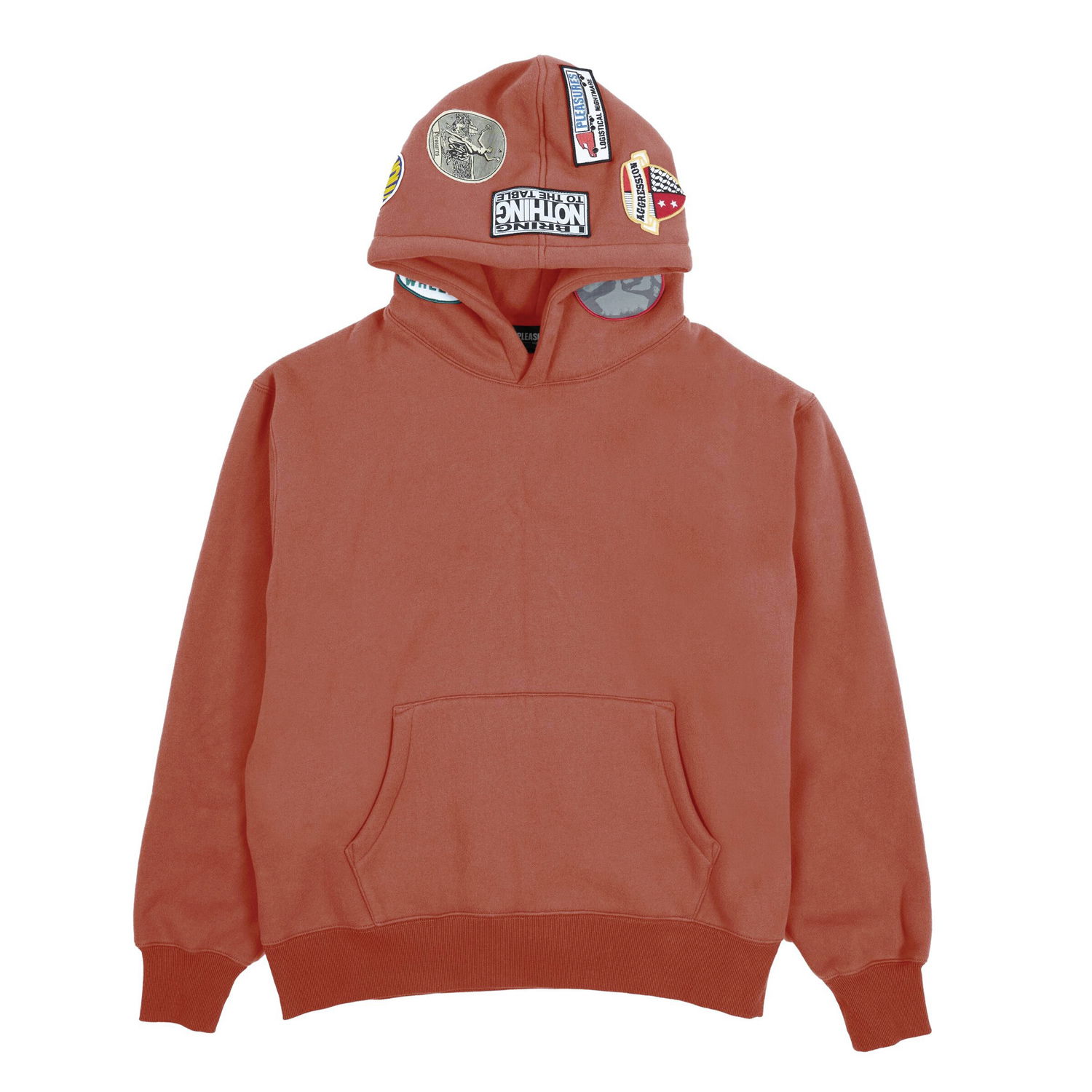 Mikina Pleasures Worms Hoodie Hnedá | P23F022-RUST, 0