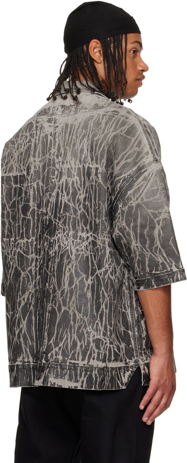 Košeľa Rick Owens DRKSHDW Concordians Magnum Tommy Short-Sleeve Patterned Denim Shirt Šedá | DU02E7294 SDWF, 2