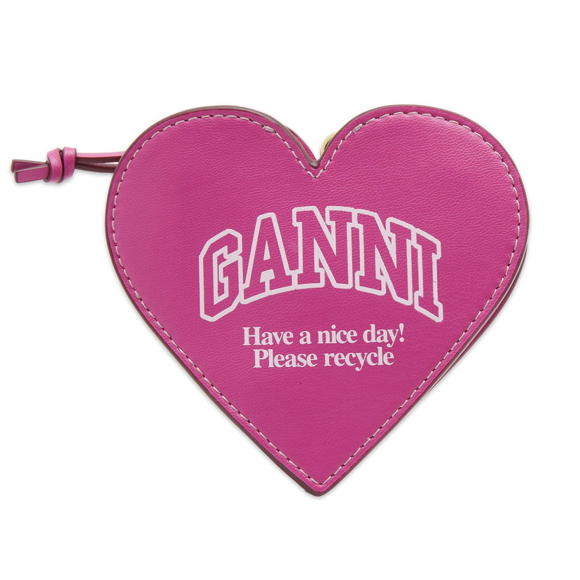 Peňaženka GANNI Funny Heart Zip Coin Purse Ružová | A5468-483