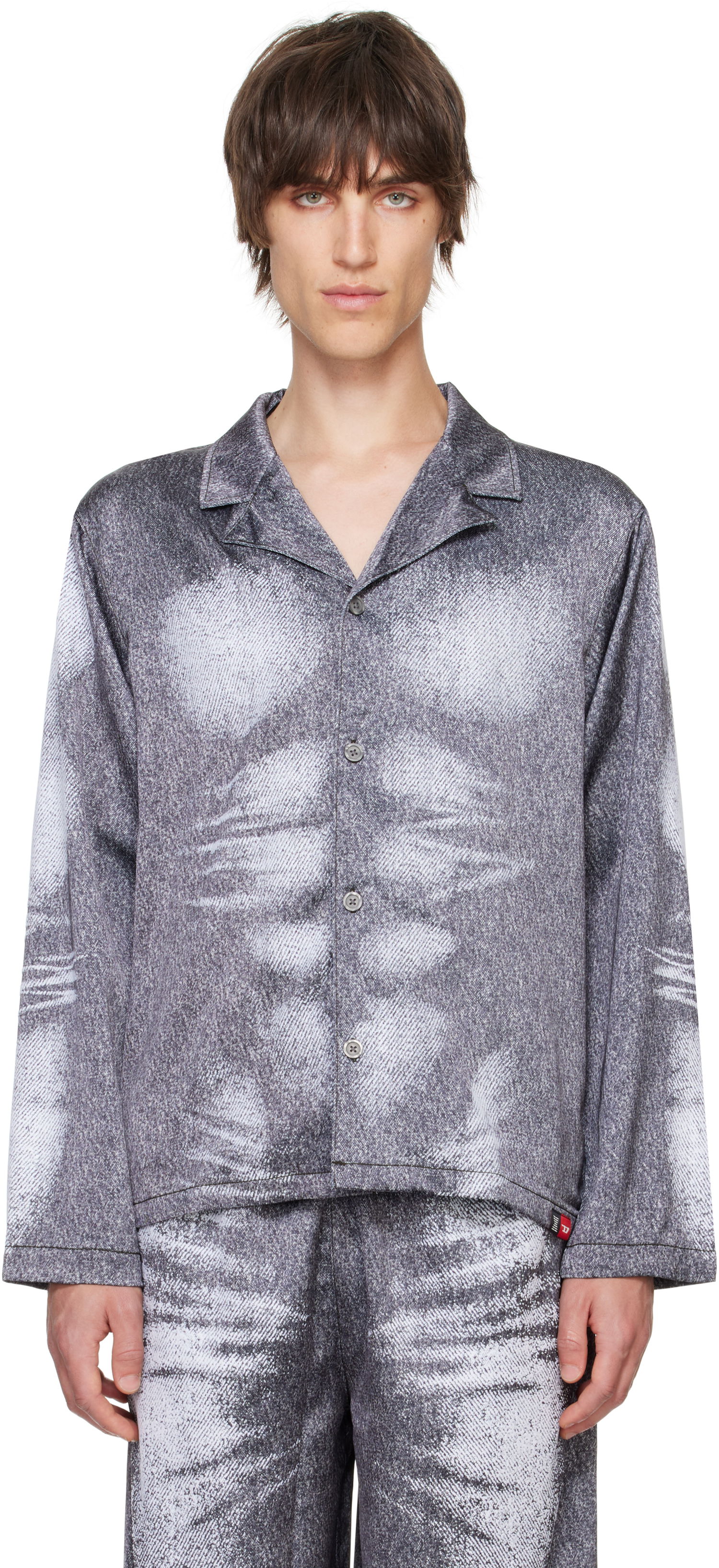 Pyžamo Diesel Stains-And-Trompe-Sleep Pyjama Shirt Šedá | A156220LKBV9DR, 0