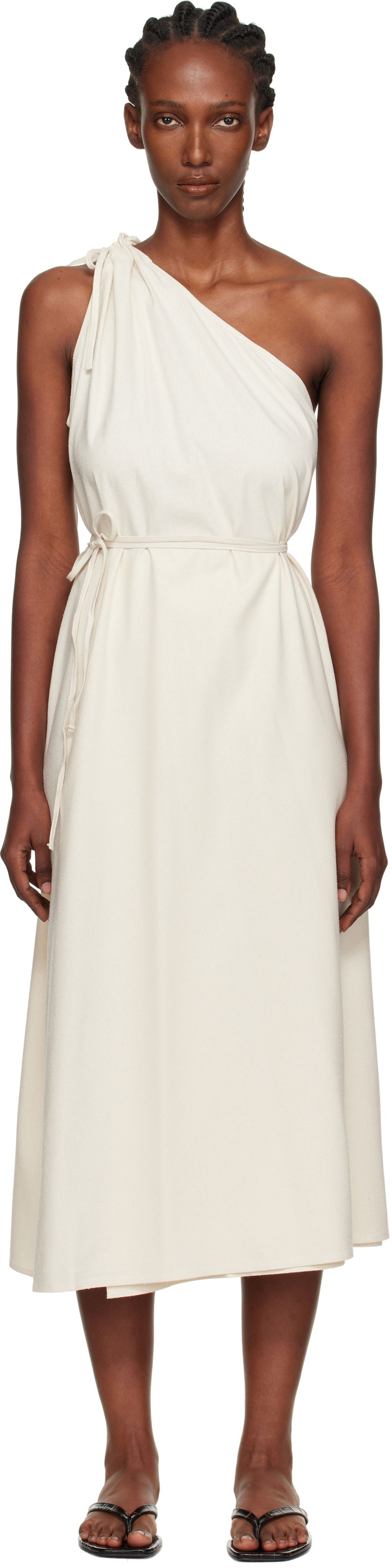 Šaty Baserange Baserange View One-Shoulder Midi Dress Biela | DRVI-WS-AU25