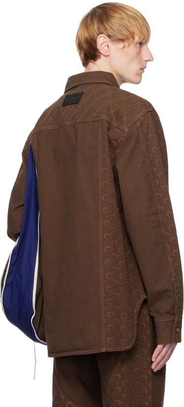 Bunda Marine Serre Marine Serre Moon Jacquard Twill Overshirt Hnedá | USI030A CWOV0063, 2