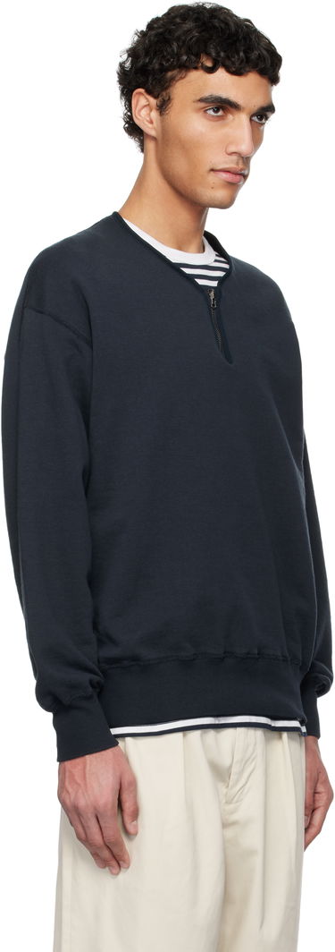 Sveter NANAMICA nanamica Half Zip Reversible Sweatshirt Navy | S25SH096U, 1