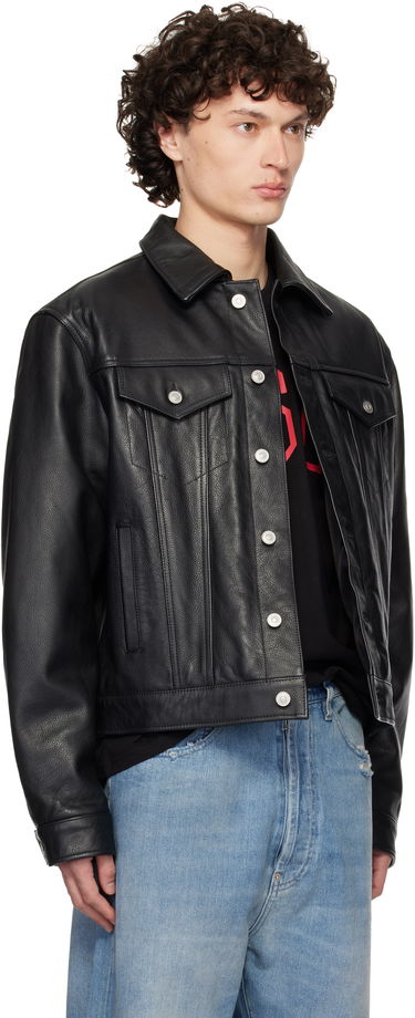 Bunda 1017 ALYX 9SM 1017 ALYX 9SM Grain Leather Trucker Jacket Čierna | AAMOU0546LE01, 1