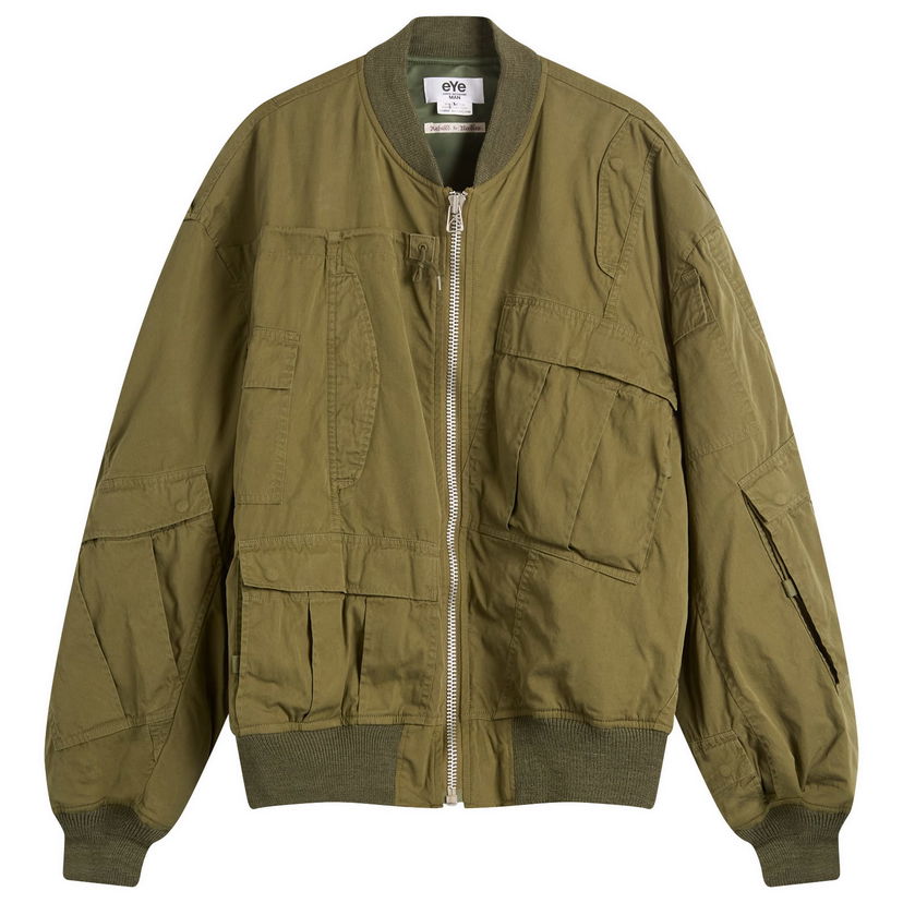 Bomber bunda Junya Watanabe Junya Watanabe MAN x Needles Cotton Nylon Bomber Jacket, Size Small Zelené | WP-J902-100-1