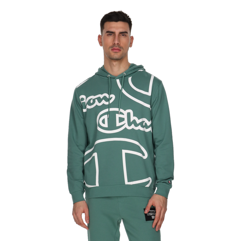 Mikina Champion Easy Hoodie All-over Graphic Print Zelené | 220531-GS501