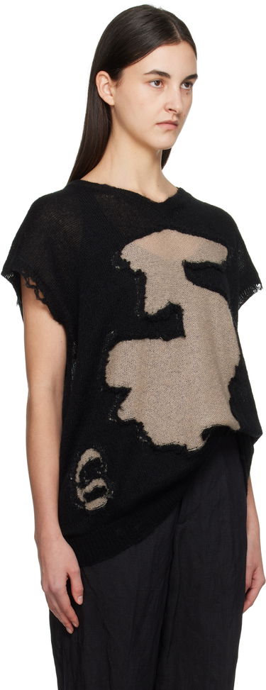 Sveter Maison Margiela MM6 Maison Margiela Abstract Distressed Knit Top Čierna | S52HN0008 M13088, 1