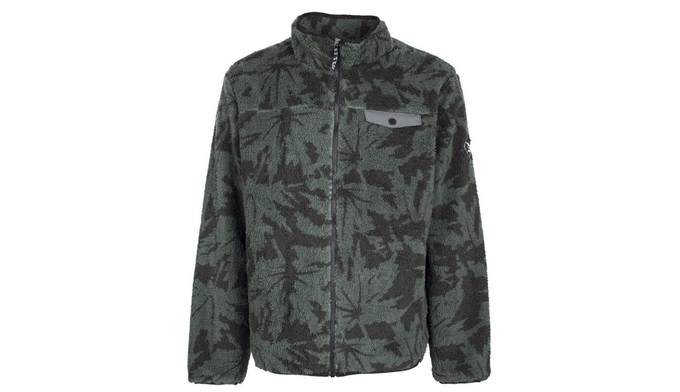 Bunda Irie Daily Insaneia Leaf Pattern Fleece Jacket Zelené | 910D116-464, 1