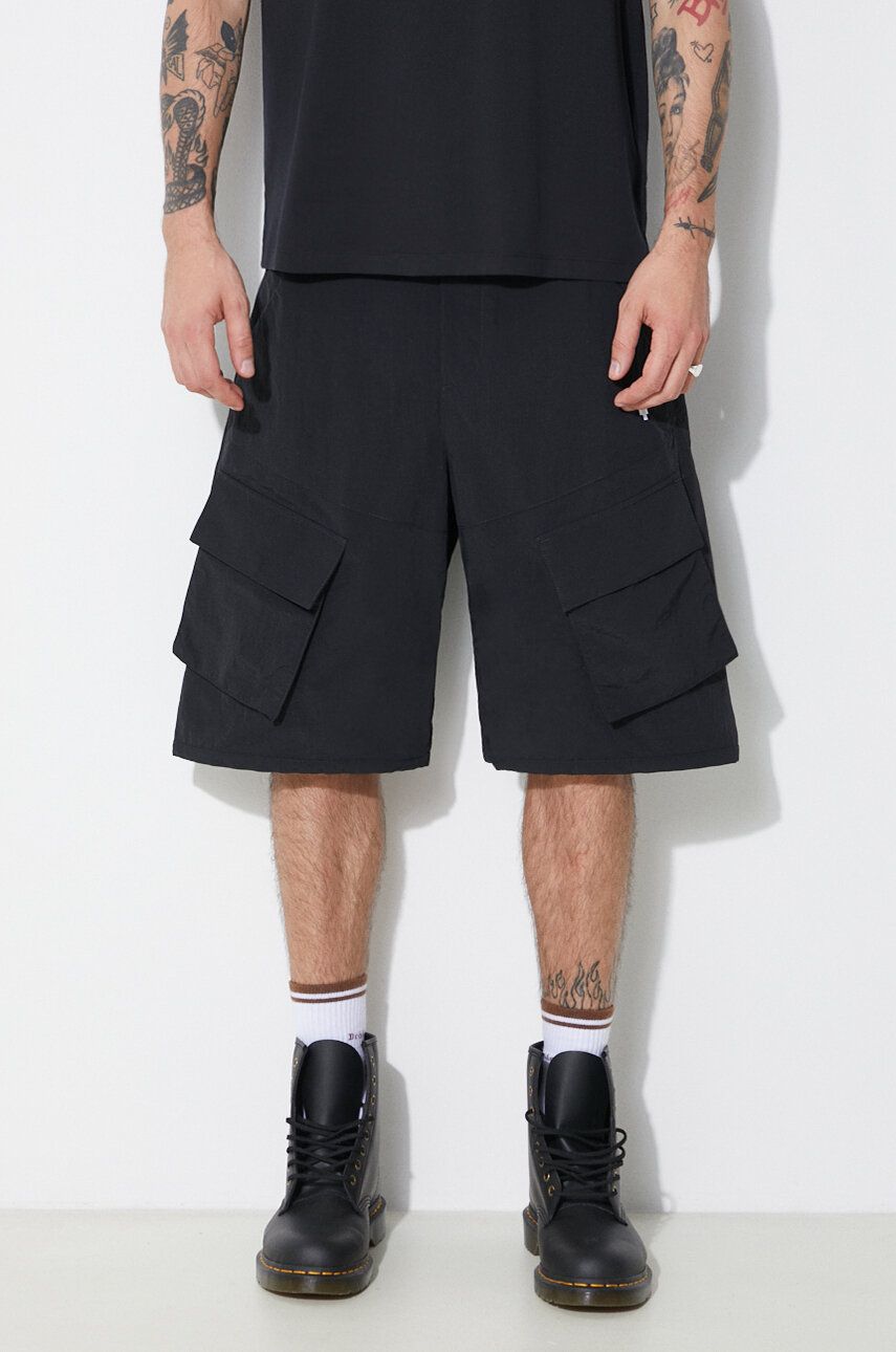 Šortky Marcelo Burlon Marcelo Burlon Cross Nylon Cargo Shorts Čierna | CMCS001S24FAB0011001, 0