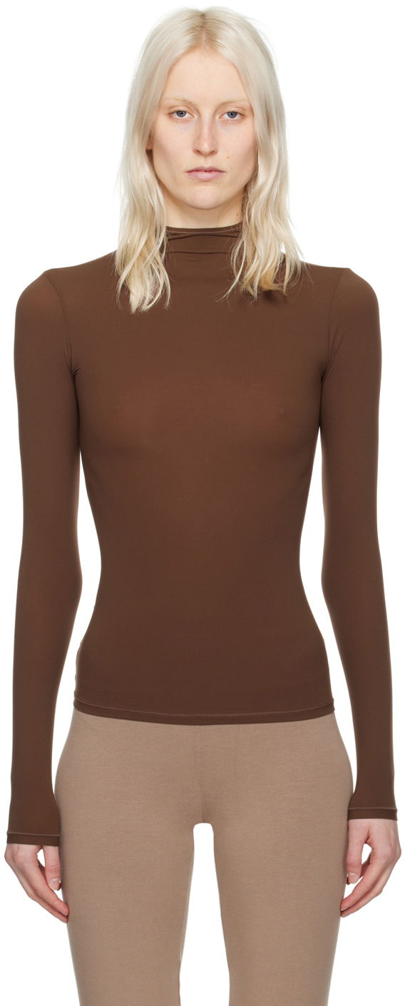 Sveter SKIMS SKIMS Fits Everybody Turtleneck Top Hnedá | AP-TTN-1230, 0