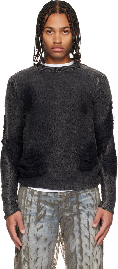 Sveter Diesel Distressed K-Fjordi-Round Sweater Čierna | A21876-0LKDP-900, 0