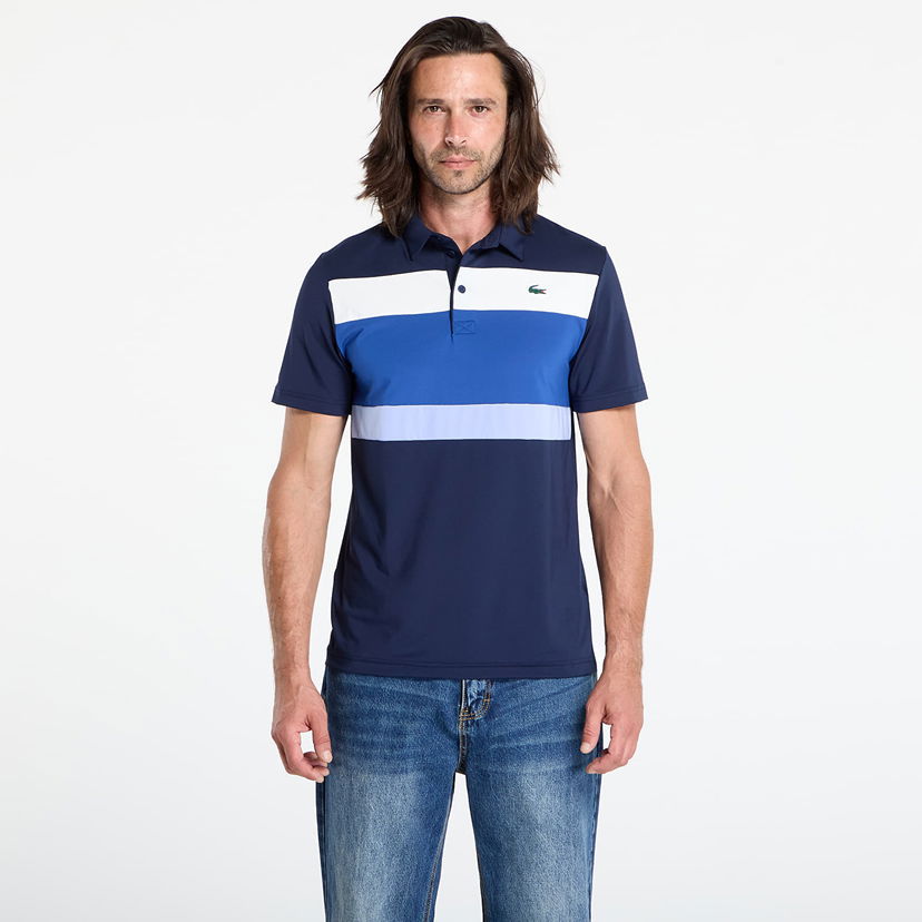 Polo tričko Lacoste Lacoste Men's Short Sleeve Colorblock Polo Navy | DH8954 8IQ