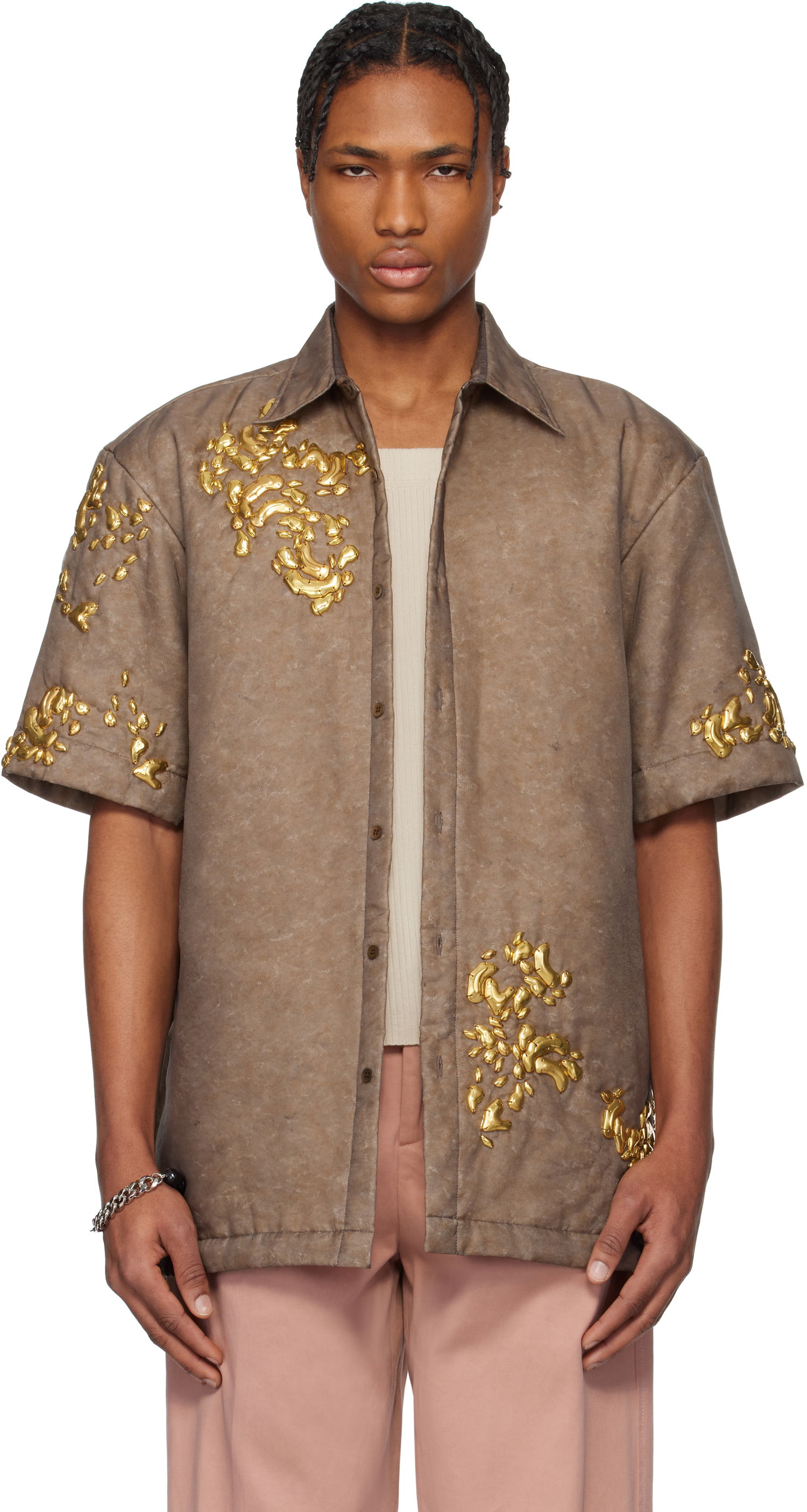 Košeľa Dries Van Noten Dries Van Noten Graphic Hardware Shirt Hnedá | 251-020752-1501, 0