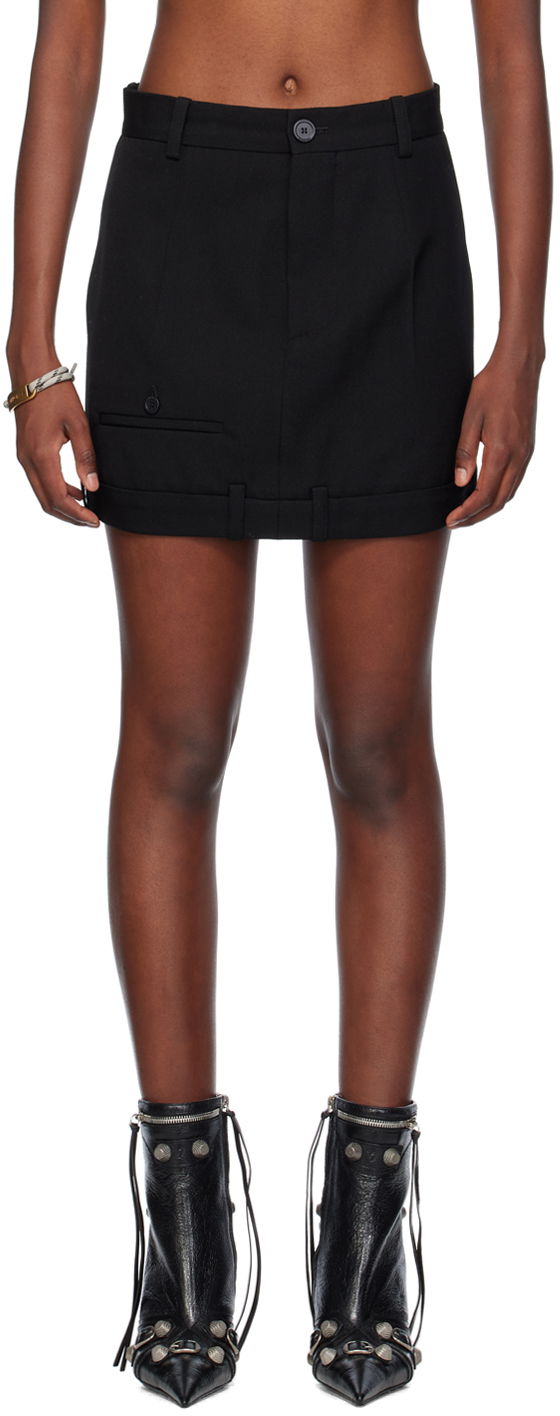 Sukňa Balenciaga Deconstructed Miniskirt Čierna | 768731 TPT15, 0
