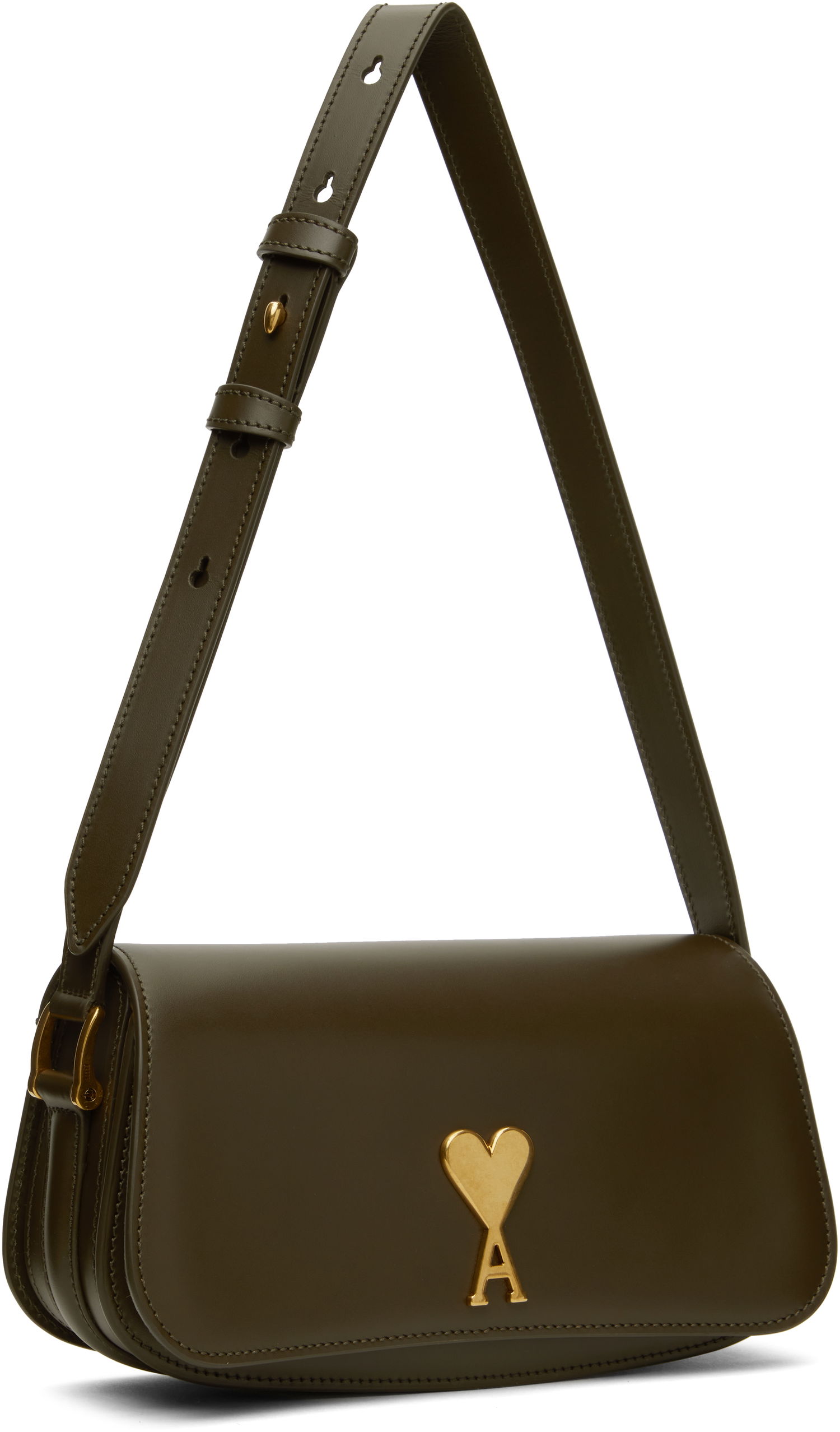 Kabelka AMI AMI Paris Leather Shoulder Bag Zelené | ULL018.AL0104, 1