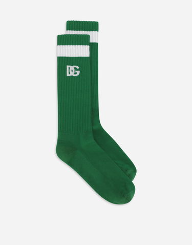 Ponožky Dolce & Gabbana Ribbed Logo Socks Zelené | GXS80TJFMDQV0237, 0