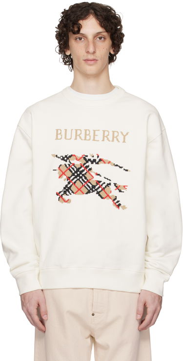 Mikina Burberry Burberry Intarsia EKD Sweatshirt Biela | 8110547, 0