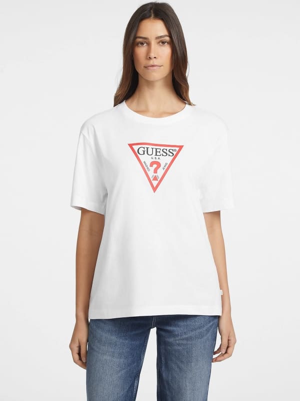 Tričko GUESS Oversized Iconic Tee Biela | W4YI76K8HM0